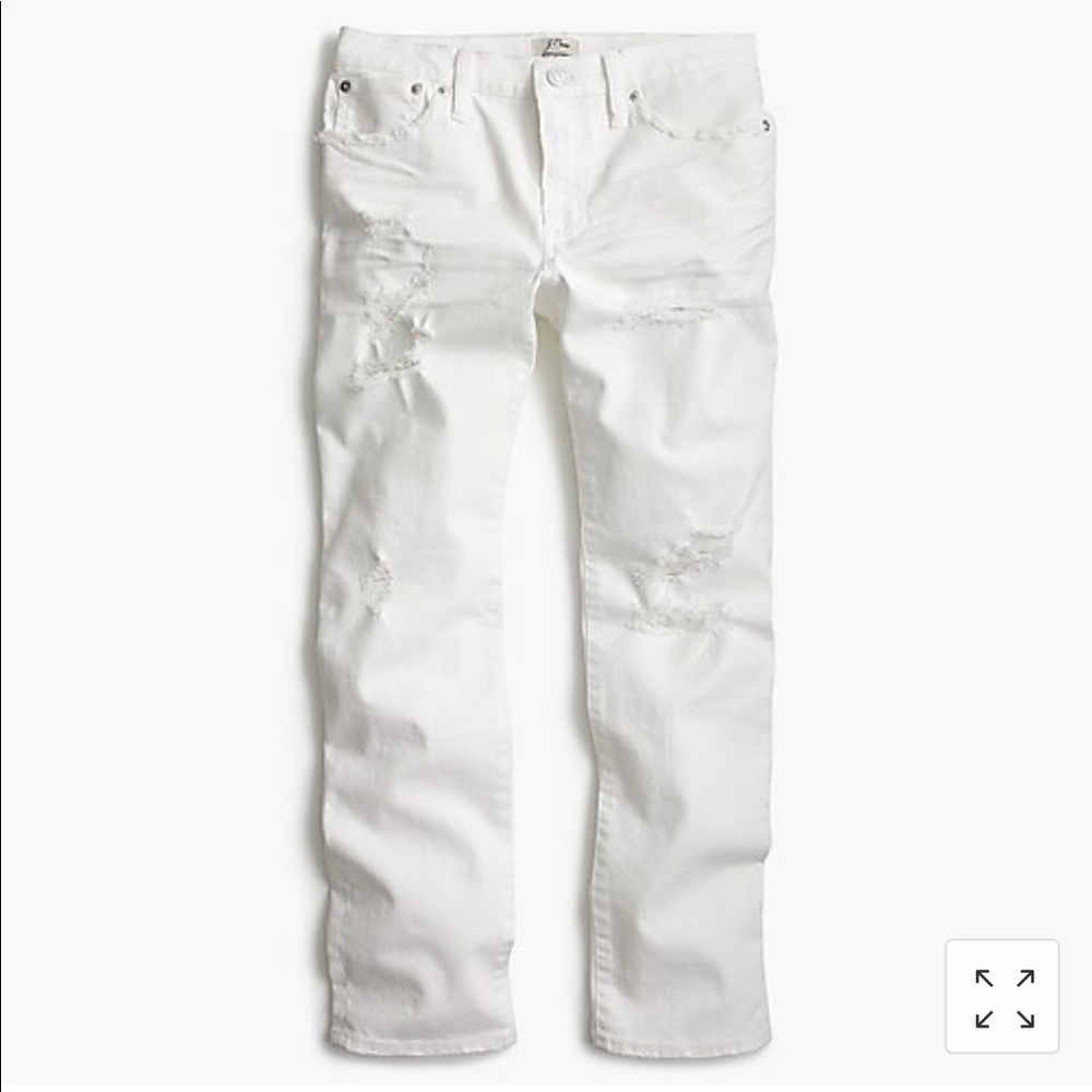 J. Crew Vintage crop jean in destroyed white